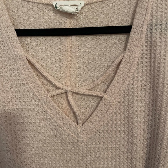 Cream Long Sleeve Waffle Knit - Picture 2 of 7